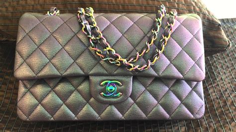 chanel iridescent purple classic flap|Chanel flap style code.